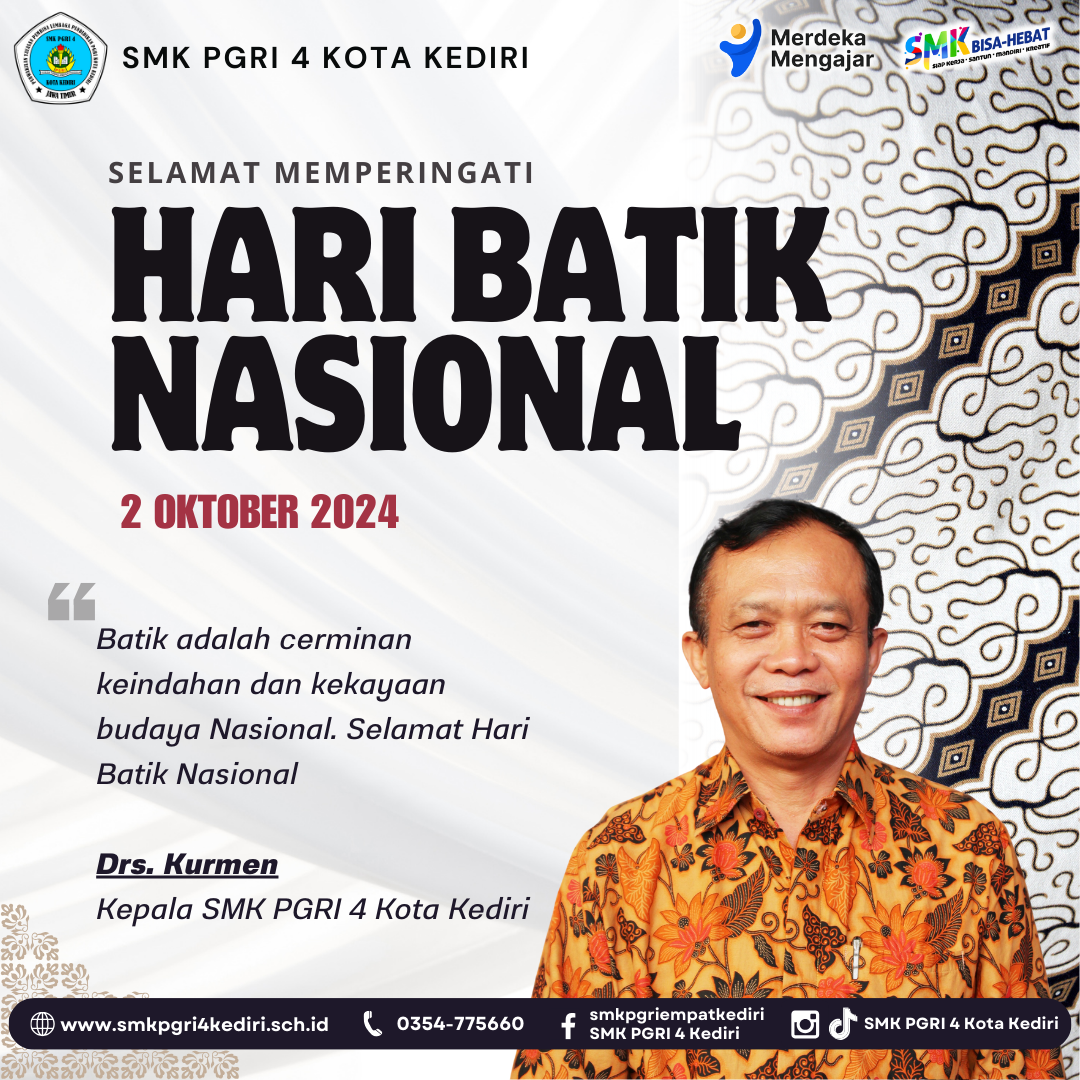 Putih Hitam Elegan Twibbon Ucapan Hari Batik Nasional Instagram Post